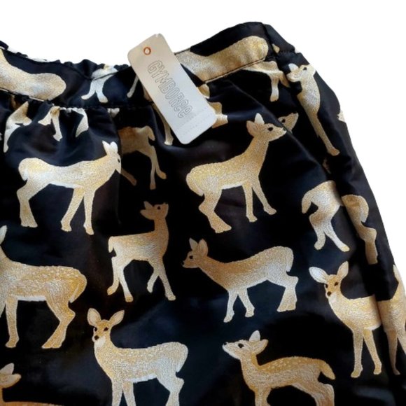 NWT Gymboree Deer Jacquard Skirt - Size 5-6 - Black and Gold - Picture 2 of 3